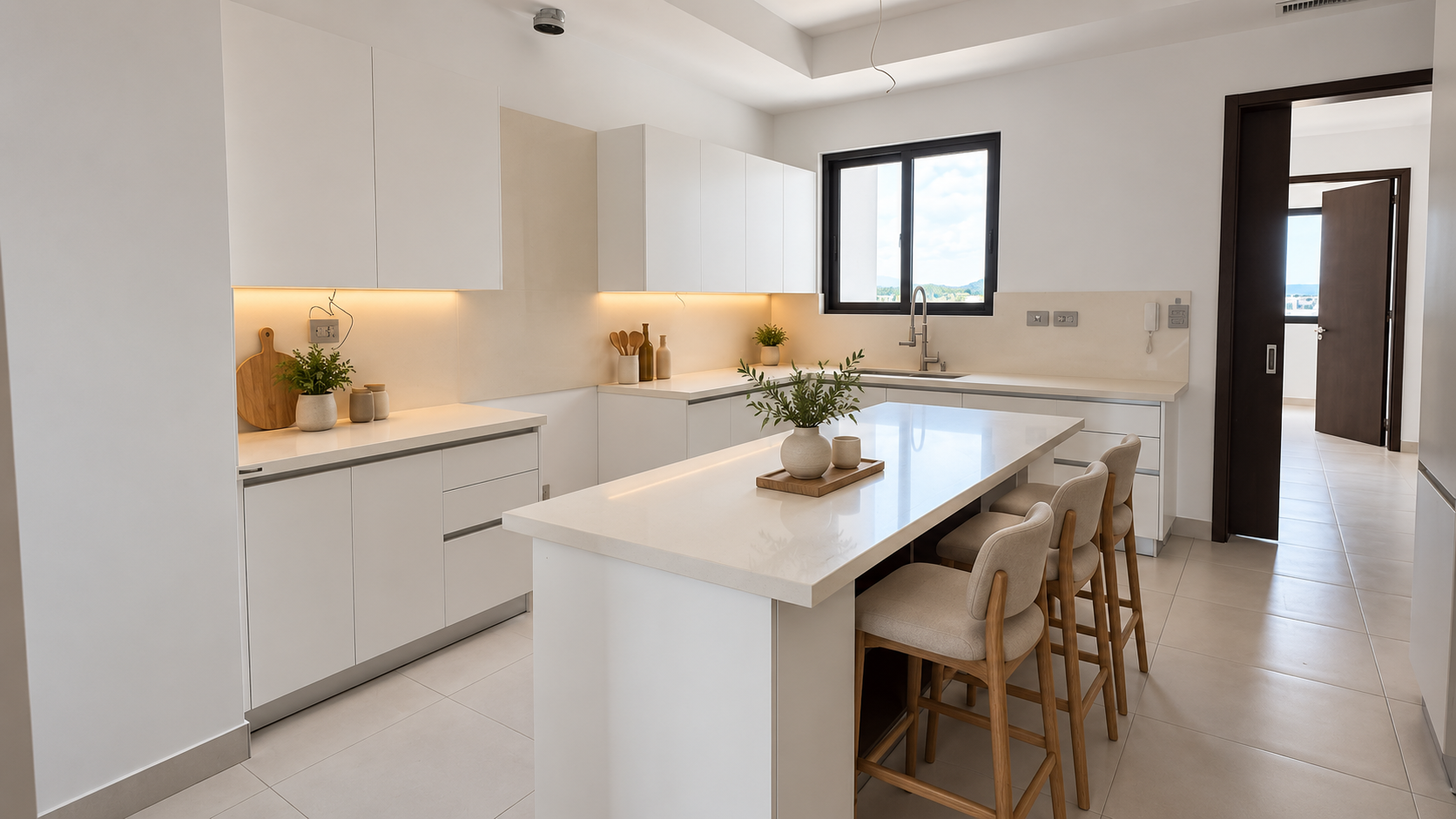 Propuesta de cocina amueblada con IA para apartamento en venta en Anacaona RF-1239